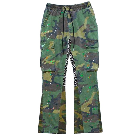 Designer cut painted cargo pants size 32 - Picture 2 of 3